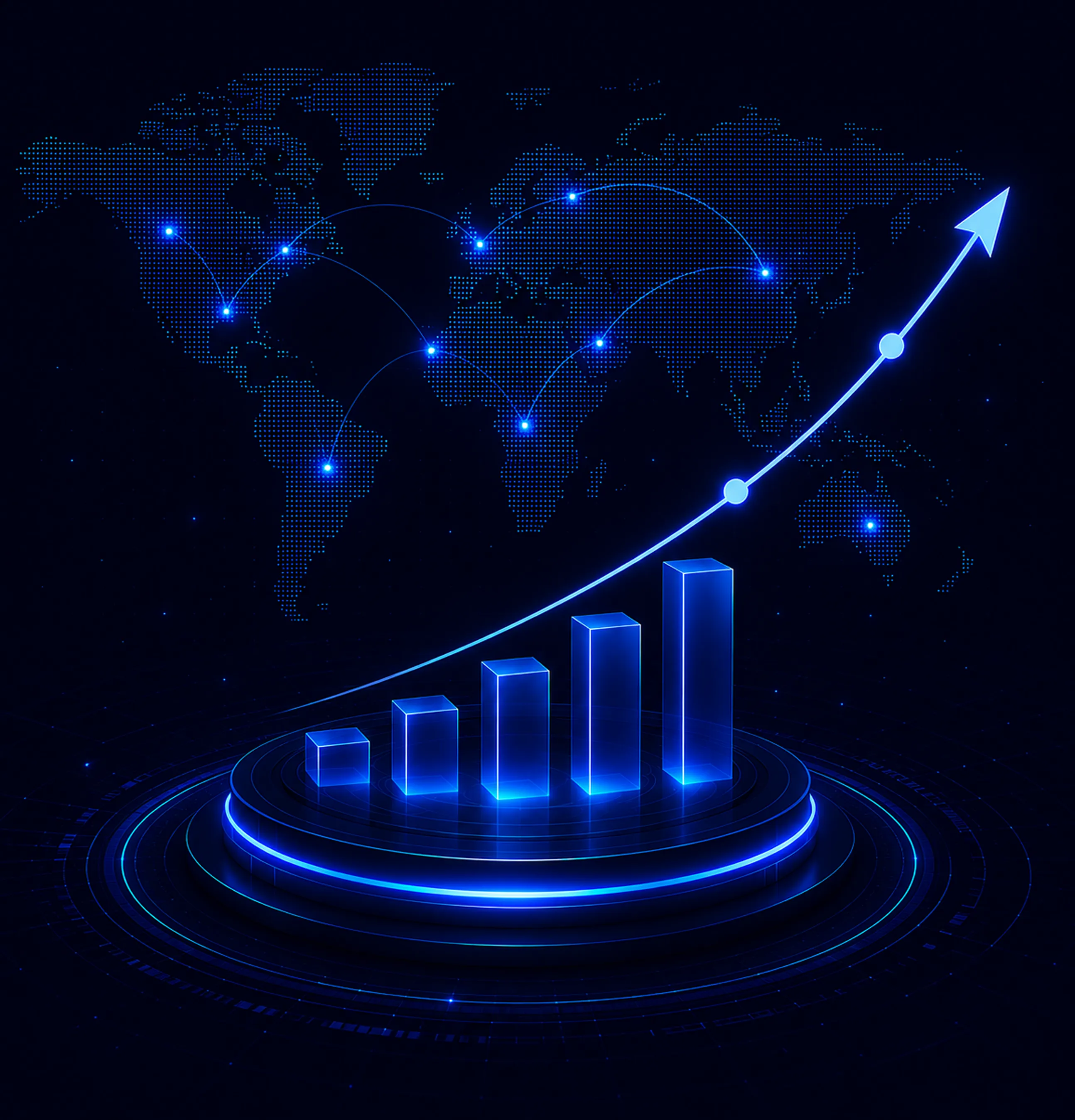 Market Overview Glowing Chart Market Overview Glowing Chart